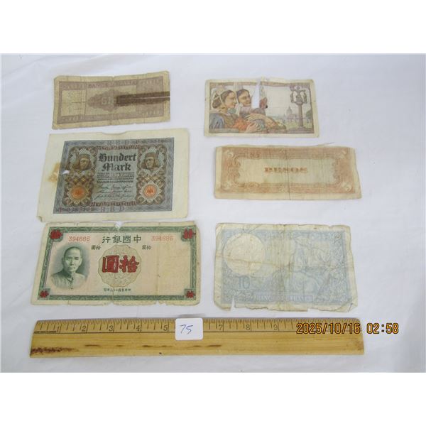Lot of Vintage Foreign Bills