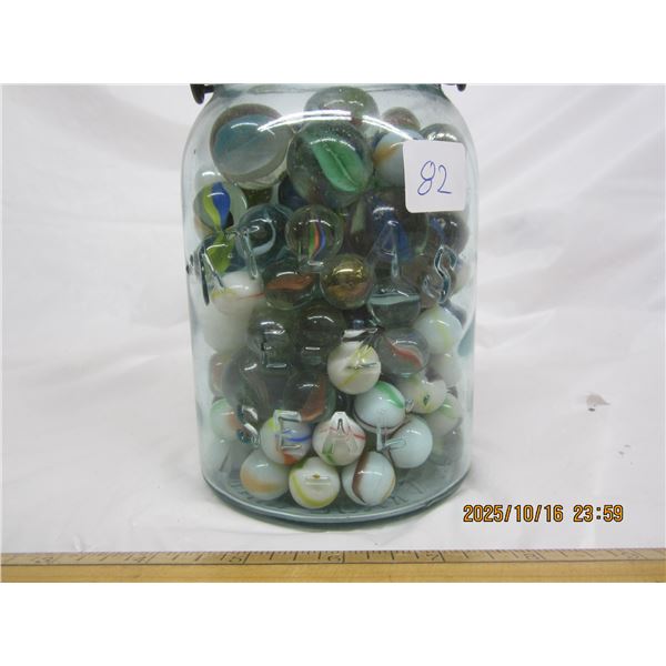 Antique Atlas E-Z Seal Sealer Jar Full of Marbles