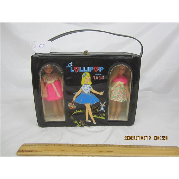 1960's Lil Lollipop Petite Play Case with Dolls and Accessories Really Good  Condition