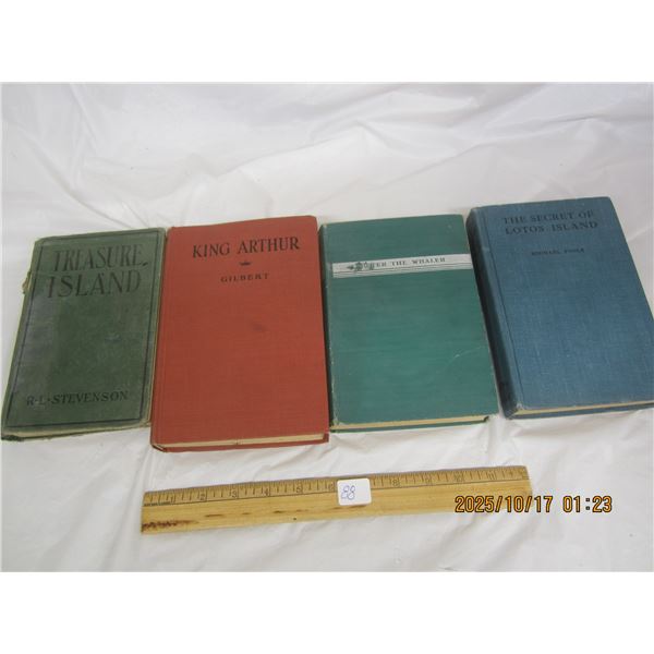 Lot of 4 Antique Adventure Books
