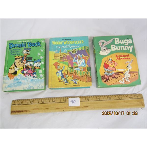 Lot of 3 Big Little Books Donald Duck, Woody Wood Pecker ,Bugs Bunny 1960's Good Condition