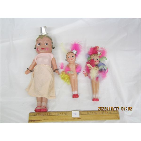 Lot 3 Vintage Cellulite Kewpie Dolls