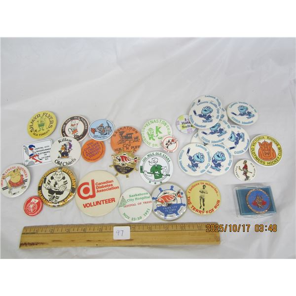 Lot of Vintage Pin Back Buttons