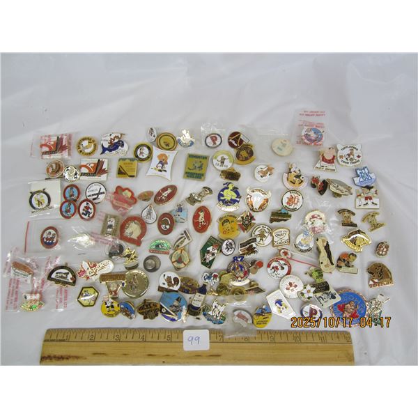 Lot of Vintage Pin Back Buttons Pins Mostly Hockey