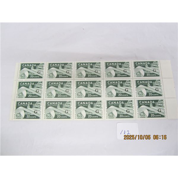 12-20 Cent Canadian Marked with a G MNH OG Never Used Paper Mill