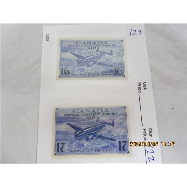 16 and 17 Canadian Special Delivery Air Stamps MH  OG Never Used