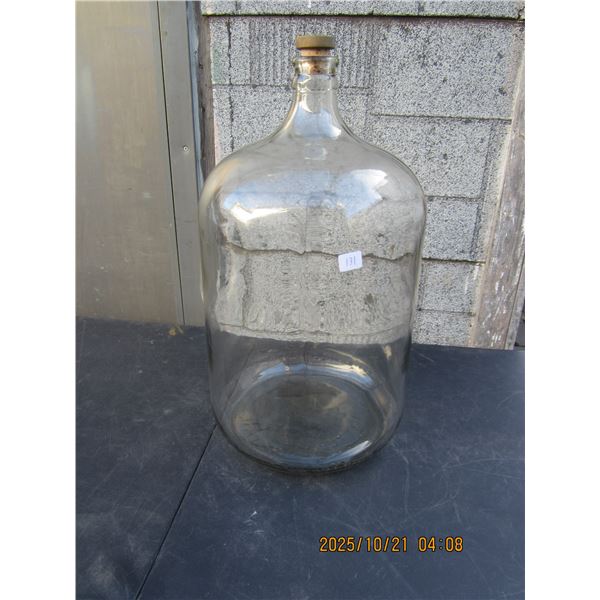 Antique Carboy Glass Bottle 21 inches Tall