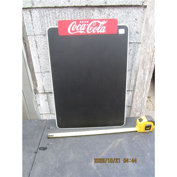 Vintage Coca Cola Menu Board Sign