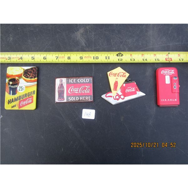 Lot of 4 Coca Cola Fridge Magnets
