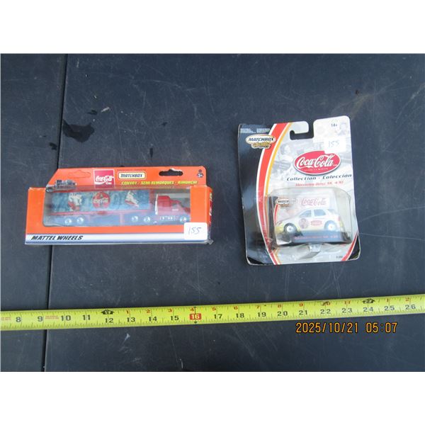 2 Vintage in Package Match Box Coca Cola Truck and Car