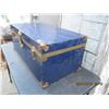 Image 3 : Antique Metal Blue Trunk 30 inches Long 16 inches Deep 13 inches Tall