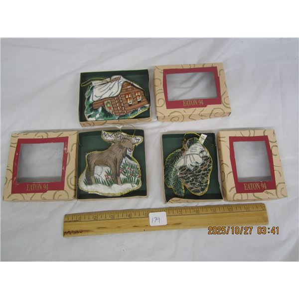 Lot of 1994 Eaton's Christmas Decorations in Original Boxes