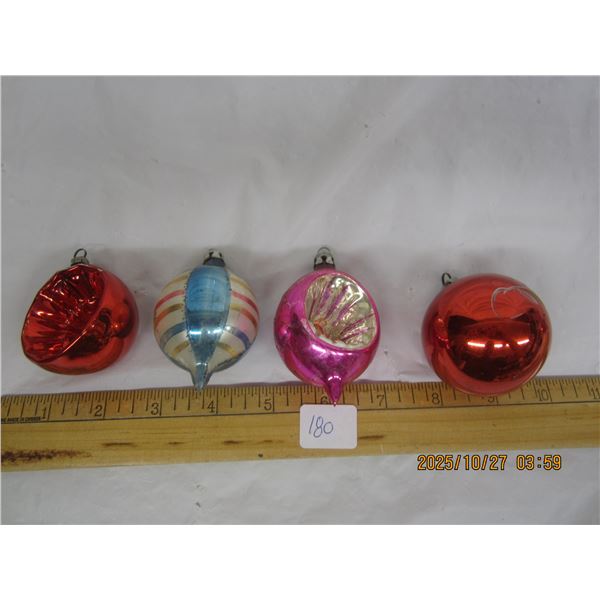 Lot of 4 Antique Christmas Bulbs