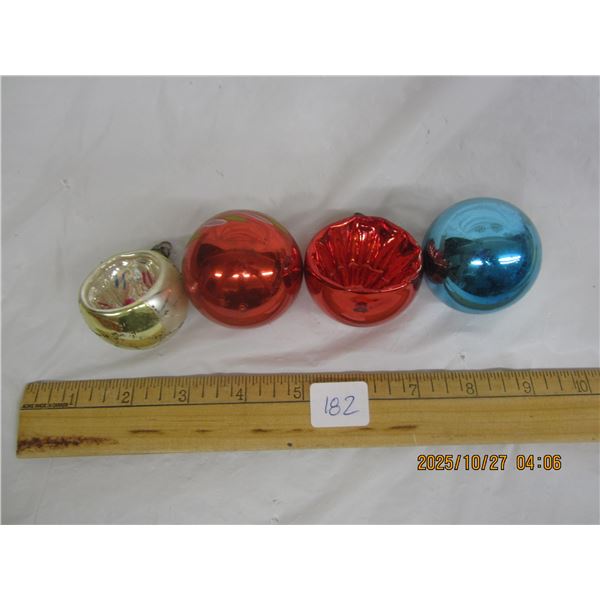 Lot of 4 Antique Christmas Bulbs