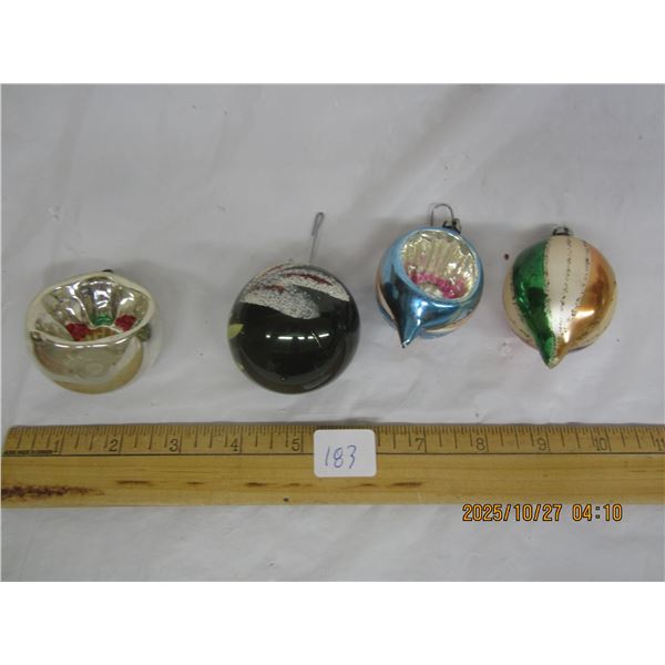 Lot of 4 Antique Christmas Bulbs