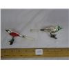 Image 1 : 2 Antique Clip On Glass Birds Christmas Decorations with Tails