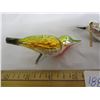 Image 3 : 2 Antique Glass Birds Clip On Christmas Decorations No Tails One Clip Missing