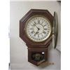 Image 3 : Antique Gilbert Standard Time School House Clock Working with Key and Pendulum