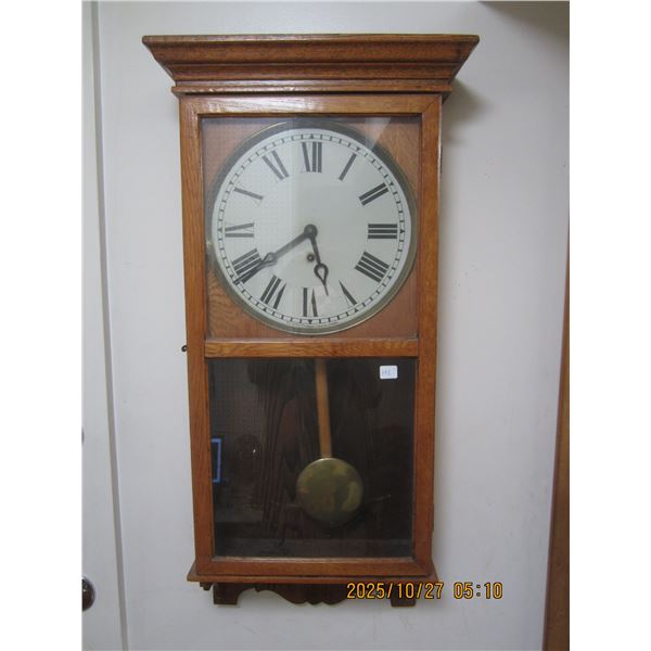 Antique The Arthur Pequegnat Clock Co. Clock Made in Canada Working Recently Serviced Key and Pendul