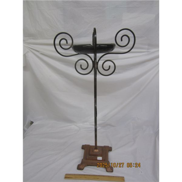 Antique Cast Iron Free Standing Ash Tray 28 inches Tall