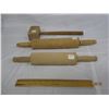 Image 1 : Lot of 3 Wooden Kitchen Items Meat Hammer , 2 Rolling Pins