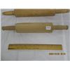 Image 2 : Lot of 3 Wooden Kitchen Items Meat Hammer , 2 Rolling Pins