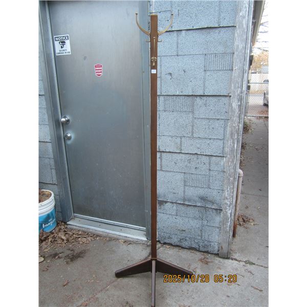 Antique Wooden Coat Rack with 4 Hooks