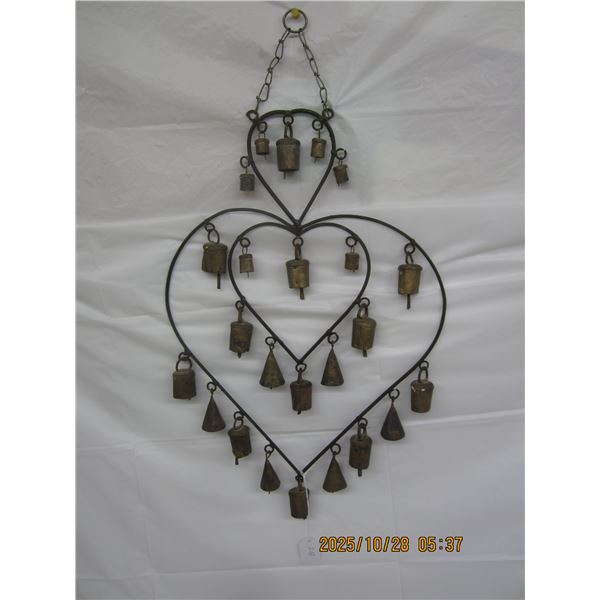 Vintage Wind Chime Heart Shaped 2 Feet Long