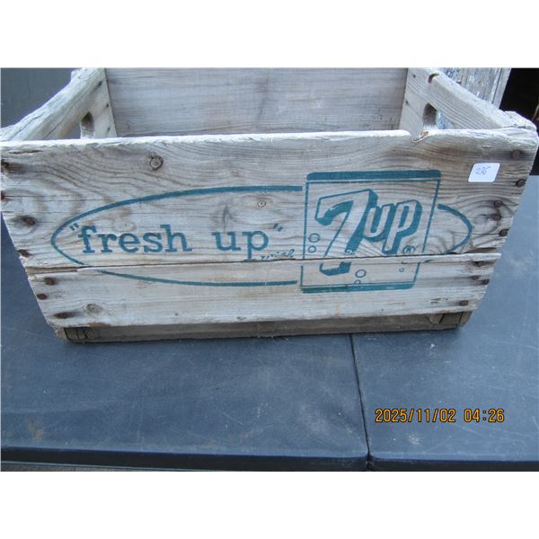 Vintage Wooden  7 UP Crate Regina