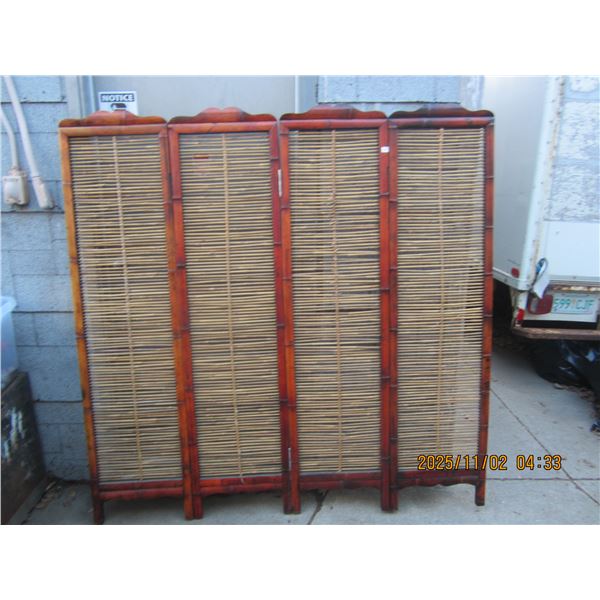 Vintage Bamboo Privacy Screen when Opened 67 inches Wide each Screen is 16 inches Wide
