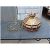 Image 1 : Vintage Swag Lamp  Light Fixture made of Glass Good Condition