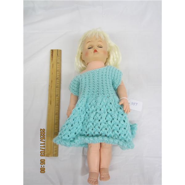 Vintage Doll with Blue Dress