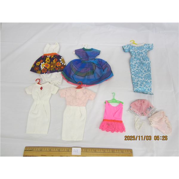Lot of 1960's Barbie Doll Clothing Dresses and Such