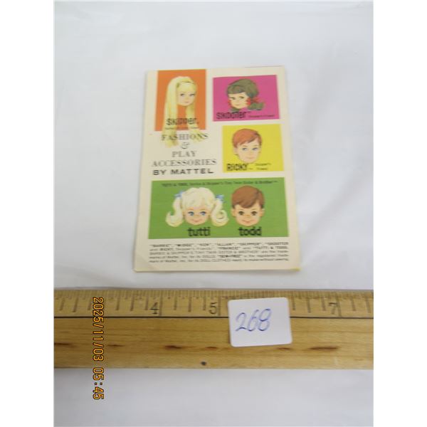 1960's Skipper Doll Fashion and Play Brochure