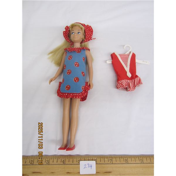 1964 Skipper Barbie's Little Sister Doll with 2 Original Skipper Outfits