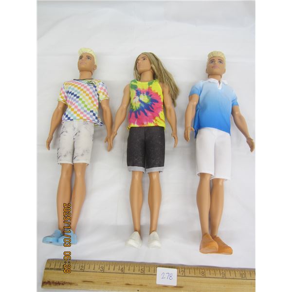 Lot of 3 Vintage Ken Dolls