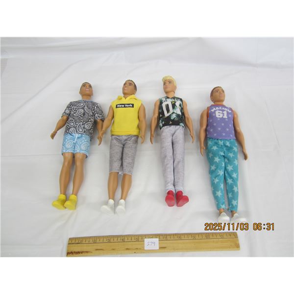 Lot of 4 Vintage Ken Dolls