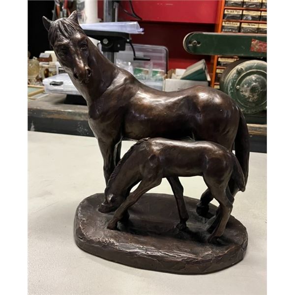 Bronze Horse & Colt Statue