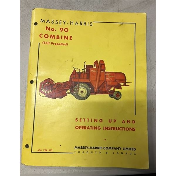 Massey Harris Combine # 90 Operating Instructions