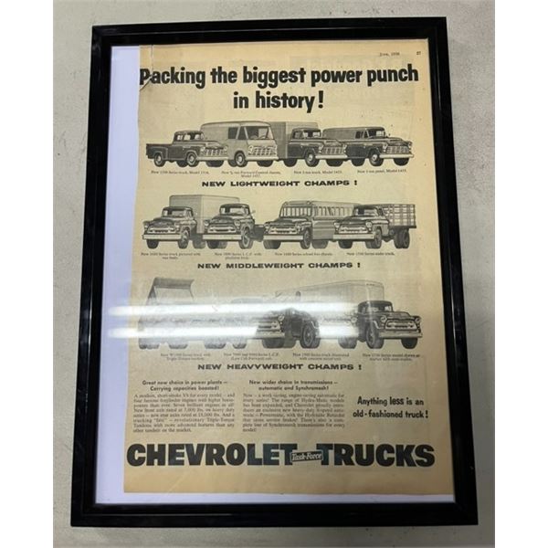 Chevy Trucks Advertising Framed Picture