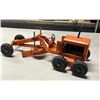 Image 1 : 1940's Orange Structo Steel Road Grader Tractor
