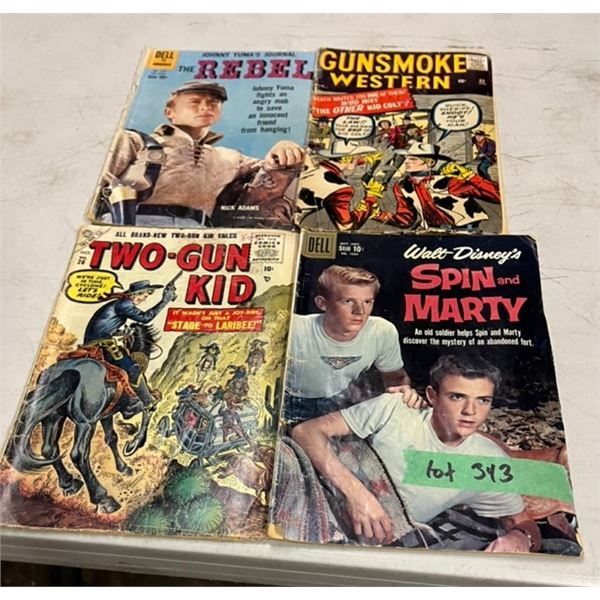 Vintage Comic Books - The Rebel, Gunsmoke, Two-Gun Kid, Spin & Marty