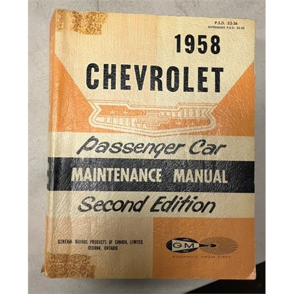 1958 Chevrolet Passenger Car Maintenance Manual Second Edition