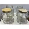 Image 1 : 4 Large Vintage Jars - Flour, Coffee, Sugar, and more Storage