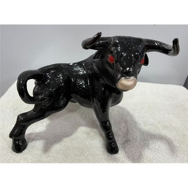 Large Pottery Ceramic Bull Figurine
