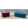 Image 1 : 2 Pyrex Mates Refrigerator Dishes - Red with Lid & #502 Blue