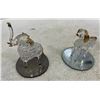 Image 2 : 3 Hand Spun Blown Glass Figurines - Elephant, Poodle, Chair