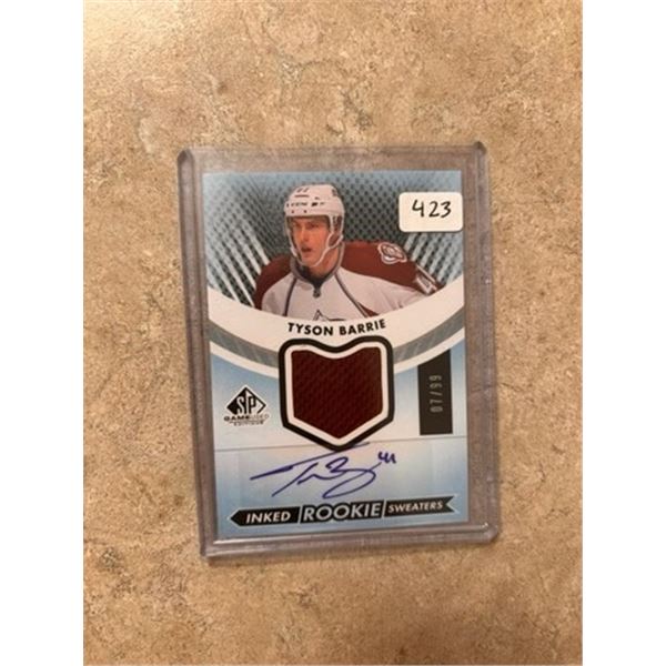 Tyson Barrie - Autographed Rookie Jersey Card