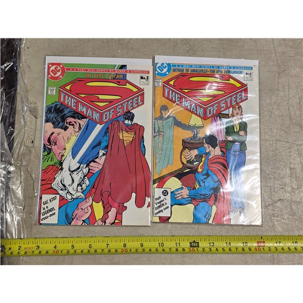 1986 man of steel no. 5 and 6 comics