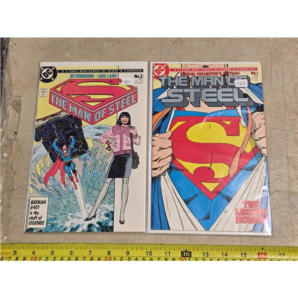 1986 man of steel no.1 and 2 comics mint